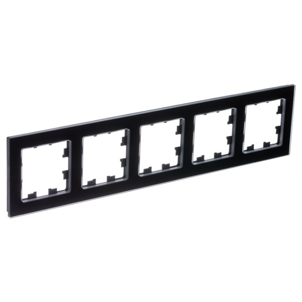 Рамка SE AtlasDesign Nature 5 постов, натуральное стекло черный