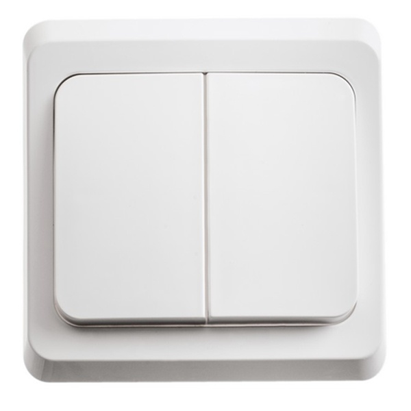2-клавишный выключатель SE Этюд 10A, скрытой установки, белый