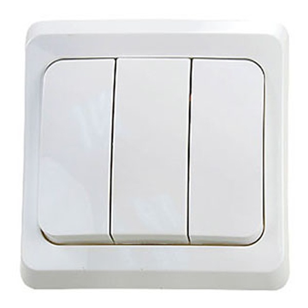 3-клавишный выключатель SE Этюд 10A, скрытой установки, белый