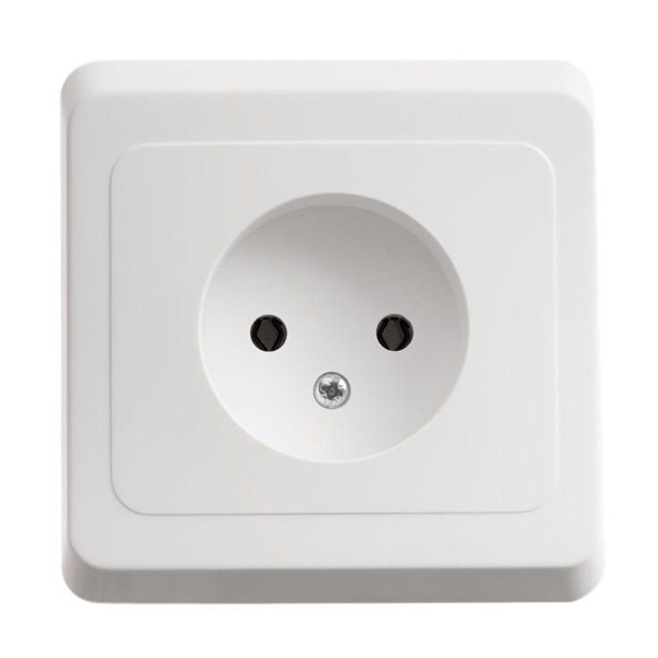 Розетка без заземления без шторок SE Этюд 16А 250B, скрытой установки, белый