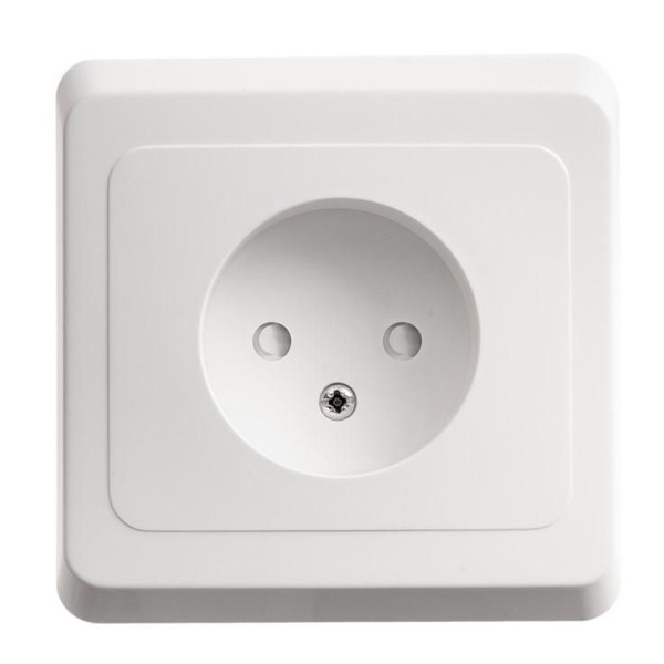Розетка без заземления со шторками SE Этюд 16А 250B, скрытой установки, белый