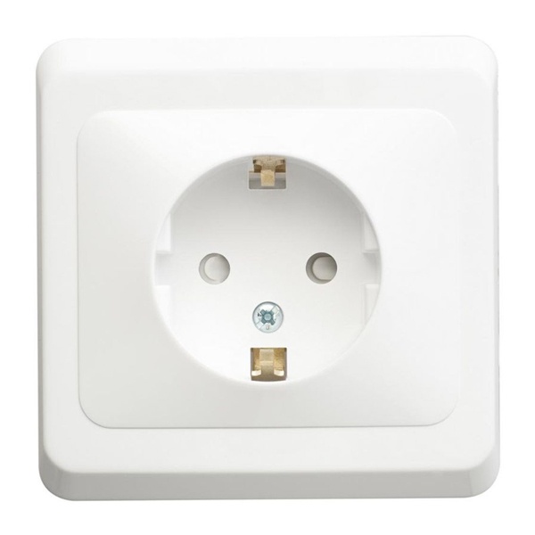 Розетка с заземлением со шторками SE Этюд 16А 250B, скрытой установки, белый