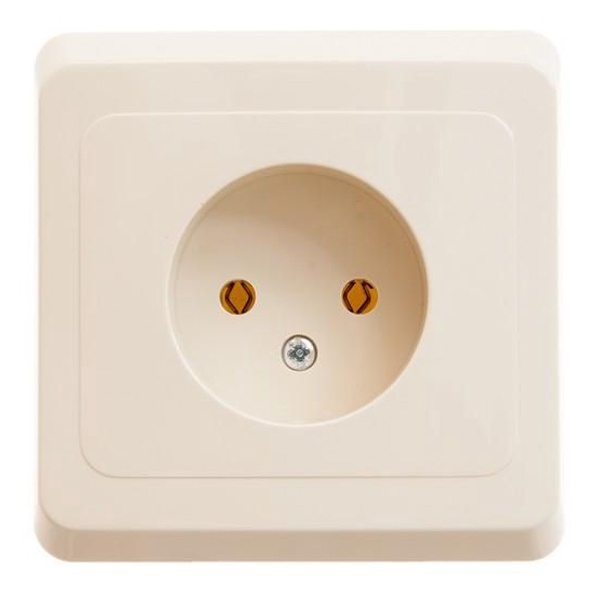Розетка без заземления без шторок SE Этюд 16А 250B, скрытой установки, кремовый