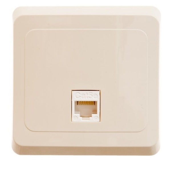 Компьютерная розетка SE Этюд RJ45 кат.5e, скрытой установки, кремовый