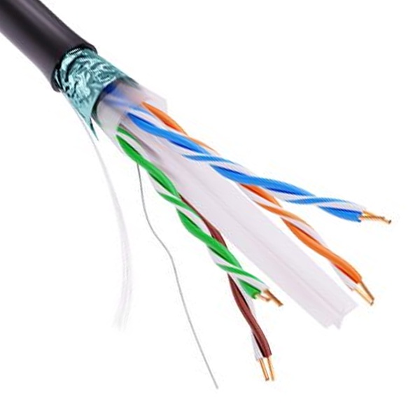 Кабель витая пара DKC экранированный F/UTP 4х2х23AWG cat 6 черный [305м] (провод для интернета)