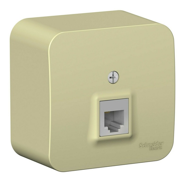 Накладная розетка телефонная RJ11 SE Blanca с изолирующей пластиной бежевый