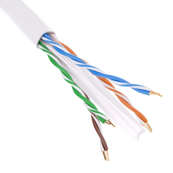 Кабель витая пара DKC неэкранированный U/UTP 23AWG нг(А)-HF cat 6 белый 4 пары [305м] (провод для интернета)