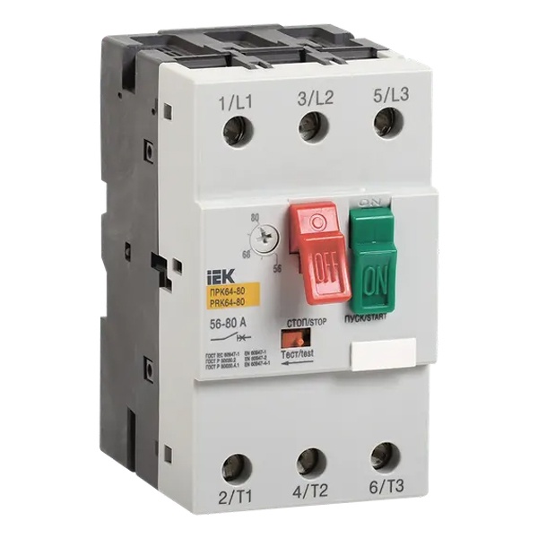 Пускатель ручной кнопочный ИЭК ПРК64-25 In25A Ir16-25A Ue 660В (автомат защиты двигателя)