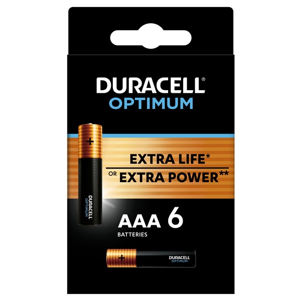 Батарейка Duracell AAA LR03 Optimum 1,5V алкалиновая (упаковка 6 шт) 5014066/158856