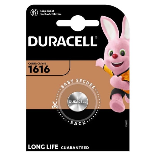 Батарейка Duracell 1616 (DL/CR1616) 3V литиевая для электронных устройств (упаковка 1шт) 5007992/403