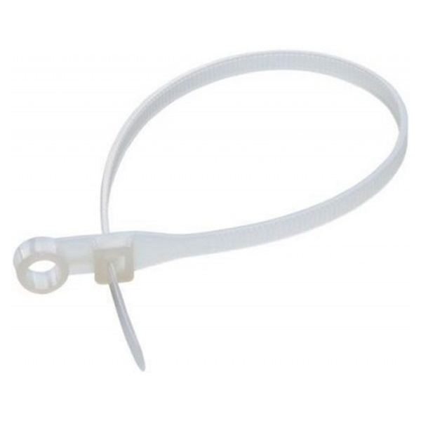 Хомут-стяжка нейлоновая Rexant под винт 100x3,6мм белая [упаковка 100шт]