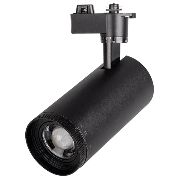 Трековый светодиодный светильник JazzWay PTR 0728 Zoom 28W 3000K 15-60° BL черный IP40