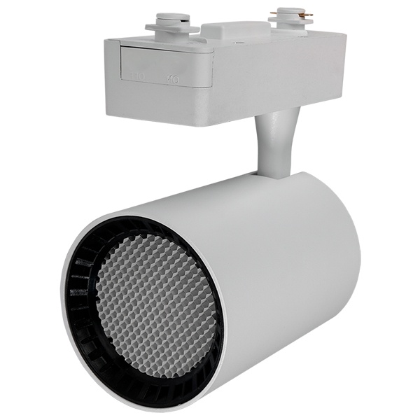 Трековый светодиодный светильник JazzWay PTR 1325 25W 3000K 24° WH/WH белый с сотовой решеткой IP40