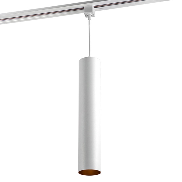 Трековый светодиодный светильник JazzWay PTR 2310 10W 3000K 30° WH 400мм на подвесе 1м IP40