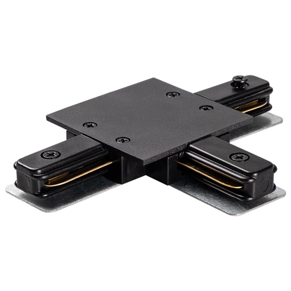 Коннектор JazzWay PTR/R CT-BL черный T - образный (встраиваемый)