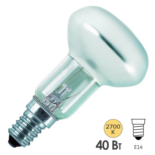Лампа накаливания зеркальная Osram CONCENTRA R50 SPOT 40W 220V E14 410cd 30° d50x85mm