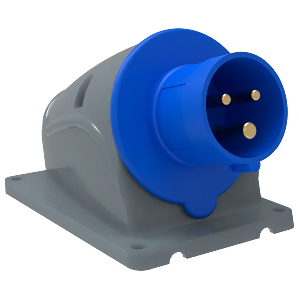 Вилка стационарная ИЭК MAGNUM ССИ-513 16А-6ч/200-250В 2Р+РЕ IP44 синий