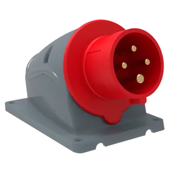 Вилка стационарная ИЭК MAGNUM ССИ-514 16А-6ч/380-415В 3Р+РЕ IP44 красный