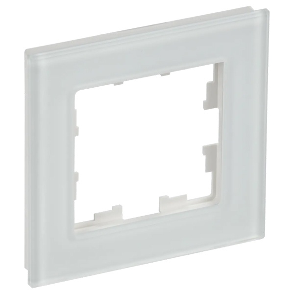 Рамка на 1 пост ИЭК BRITE стекло белый матовый (РУ-1-2-Бр)