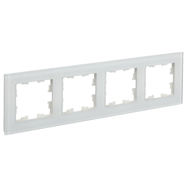 Рамка на 4 поста ИЭК BRITE стекло белый матовый (РУ-4-2-Бр)