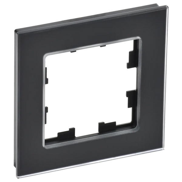 Рамка на 1 пост ИЭК BRITE стекло черный матовый (РУ-1-2-Бр)