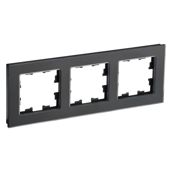 Рамка на 3 поста ИЭК BRITE стекло черный матовый (РУ-3-2-Бр)