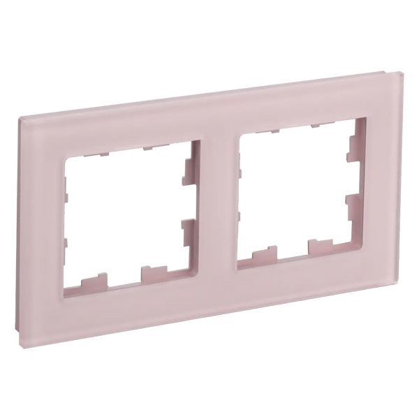 Рамка на 2 поста ИЭК BRITE стекло розовый матовый (РУ-2-2-Бр)
