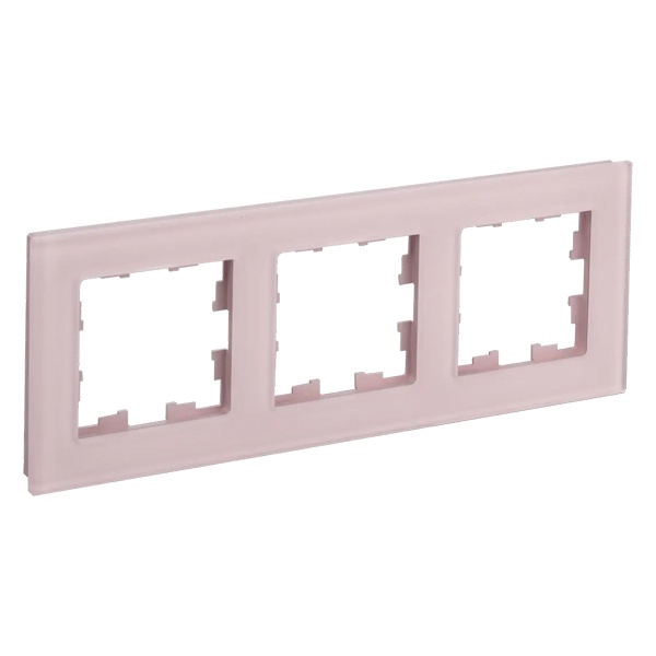 Рамка на 3 поста ИЭК BRITE стекло розовый матовый (РУ-3-2-Бр)