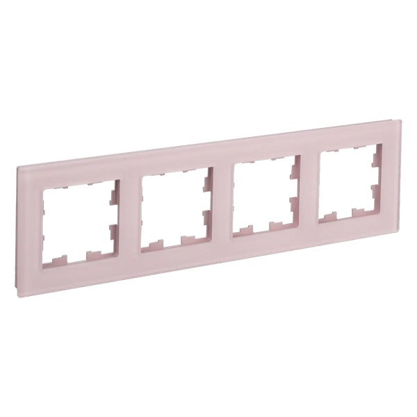 Рамка на 4 поста ИЭК BRITE стекло розовый матовый (РУ-4-2-Бр)