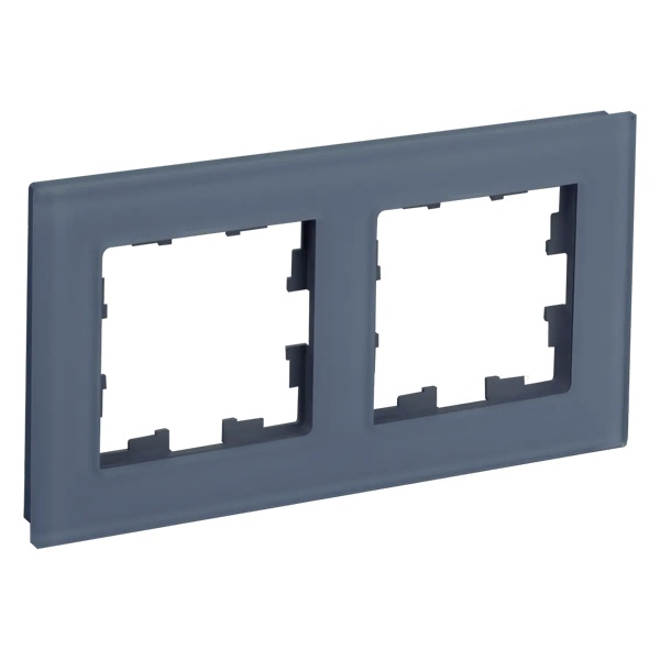 Рамка на 2 поста ИЭК BRITE стекло маренго матовый (РУ-2-2-Бр)