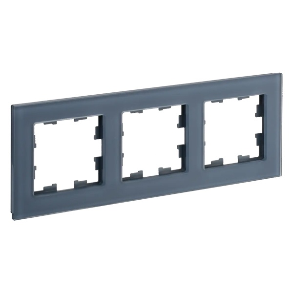 Рамка на 3 поста ИЭК BRITE стекло маренго матовый (РУ-3-2-Бр)