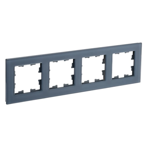 Рамка на 4 поста ИЭК BRITE стекло маренго матовый (РУ-4-2-Бр)