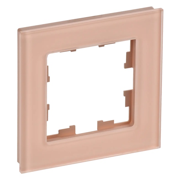 Рамка на 1 пост ИЭК BRITE стекло персиковый матовый (РУ-1-2-БрП)