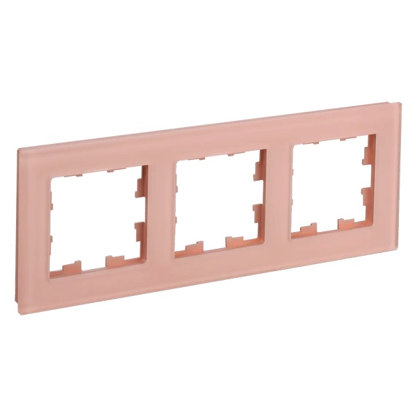 Рамка на 3 поста ИЭК BRITE стекло персиковый матовый (РУ-3-2-БрП)