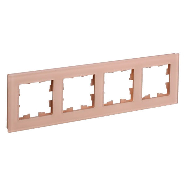 Рамка на 4 поста ИЭК BRITE стекло персиковый матовый (РУ-4-2-БрП)