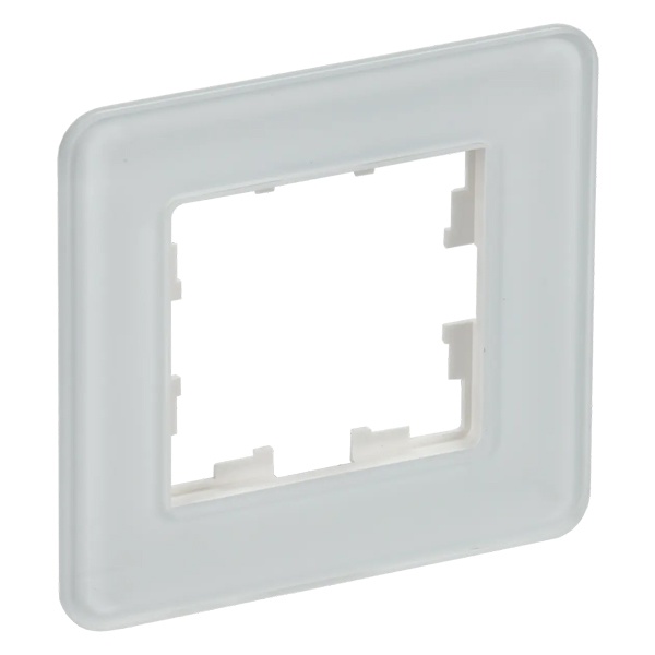 Рамка на 1 пост ИЭК BRITE стекло белый (РУ-1-2-Бр)