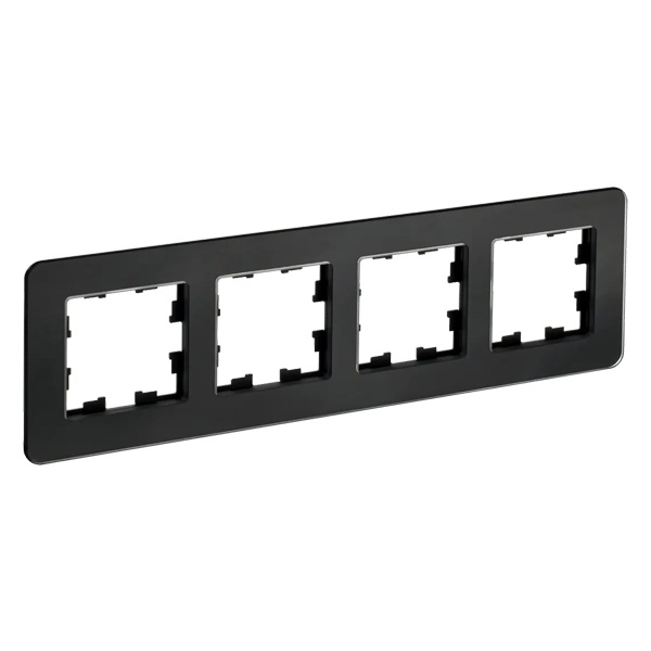 Рамка на 4 поста ИЭК BRITE стекло черный (РУ-4-2-Бр)