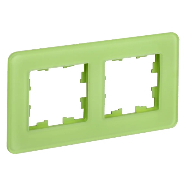 Рамка на 2 поста ИЭК BRITE стекло эко грин RE (РУ-2-2-Бр)