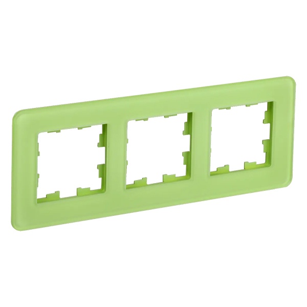 Рамка на 3 поста ИЭК BRITE стекло эко грин RE (РУ-3-2-Бр)
