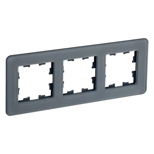 Рамка на 3 поста ИЭК BRITE стекло графит RE (РУ-3-2-Бр)