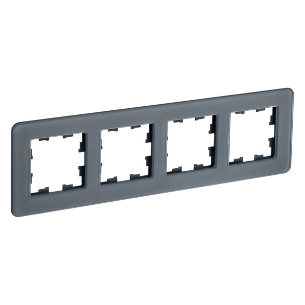 Рамка на 4 поста ИЭК BRITE стекло графит RE (РУ-4-2-Бр)