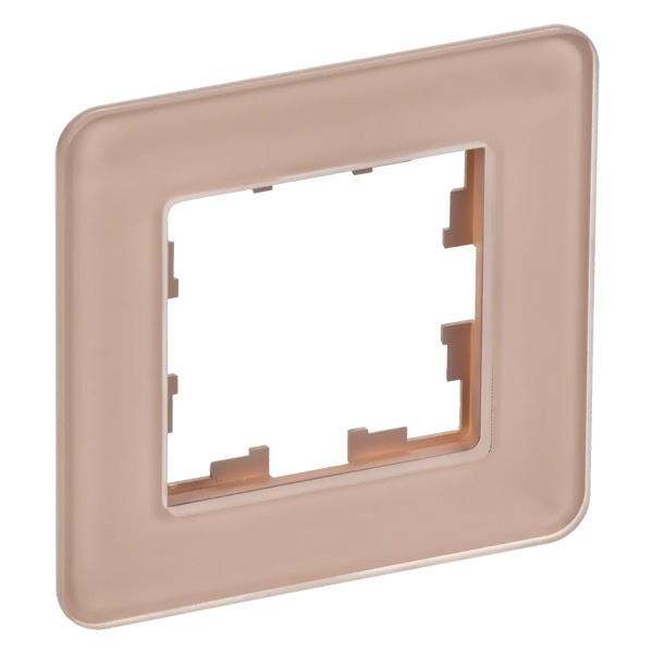 Рамка на 1 пост ИЭК BRITE стекло дымчатый RE (РУ-1-2-Бр)