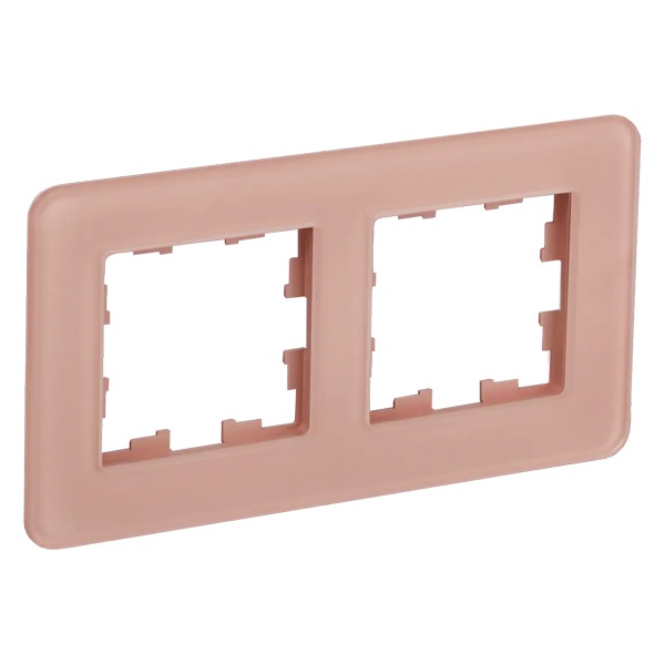 Рамка на 2 поста ИЭК BRITE стекло дымчатый RE (РУ-2-2-Бр)