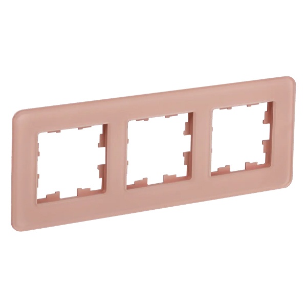 Рамка на 3 поста ИЭК BRITE стекло дымчатый RE (РУ-3-2-Бр)