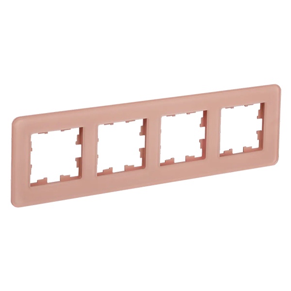 Рамка на 4 поста ИЭК BRITE стекло дымчатый RE (РУ-4-2-Бр)