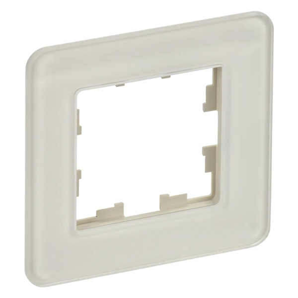 Рамка на 1 пост ИЭК BRITE стекло песчаный RE (РУ-1-2-Бр)