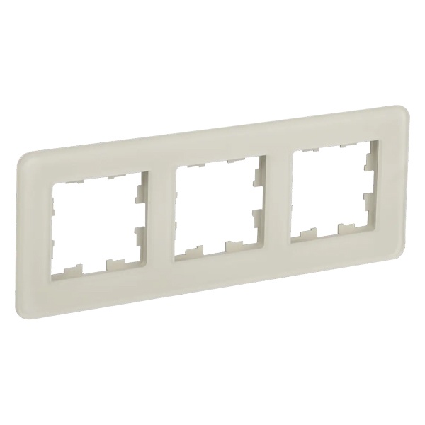 Рамка на 3 поста ИЭК BRITE стекло песчаный RE (РУ-3-2-Бр)