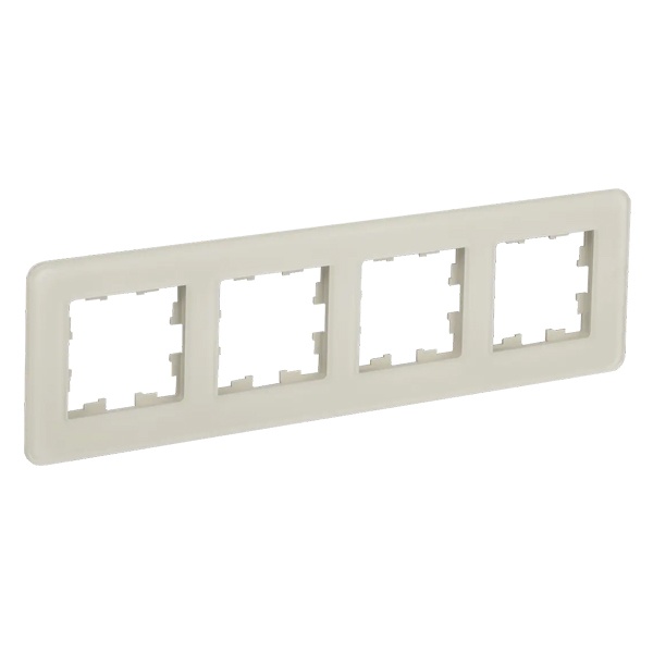 Рамка на 4 поста ИЭК BRITE стекло песчаный RE (РУ-4-2-Бр)