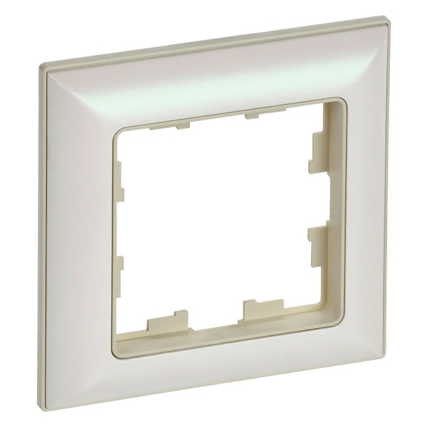 Рамка на 1 пост ИЭК BRITE пластик бежевый/жемчужный (РУ-1-Бр)