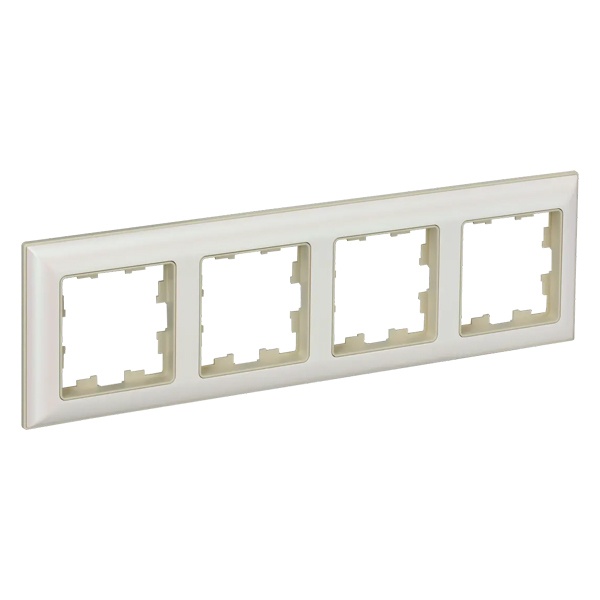 Рамка на 4 поста ИЭК BRITE пластик бежевый/жемчужный (РУ-4-Бр)